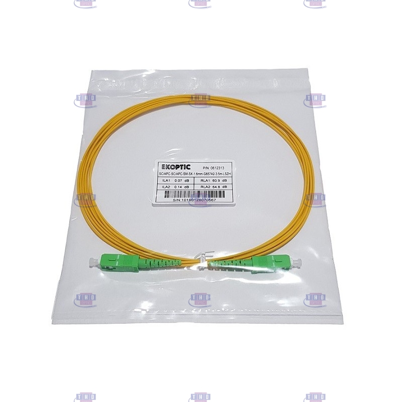 Jarretière simplex monomode G657A2 1,6 mm jaune SC/APC-SC/APC