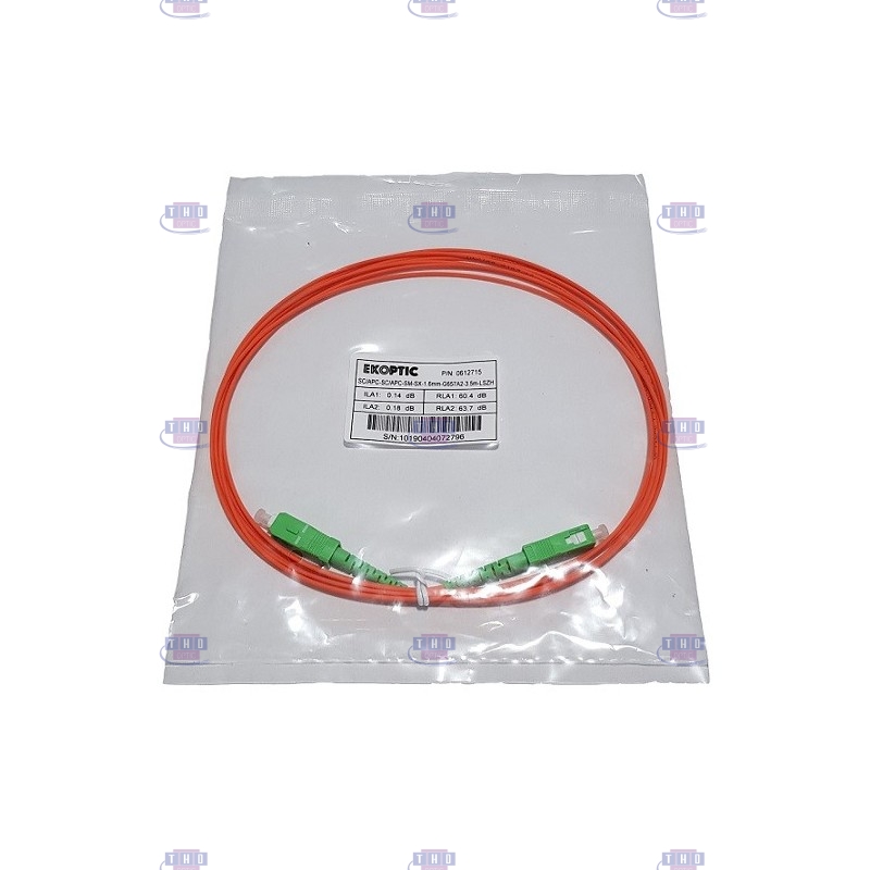 Câble fibre optique monomode 2 m - orange et vert