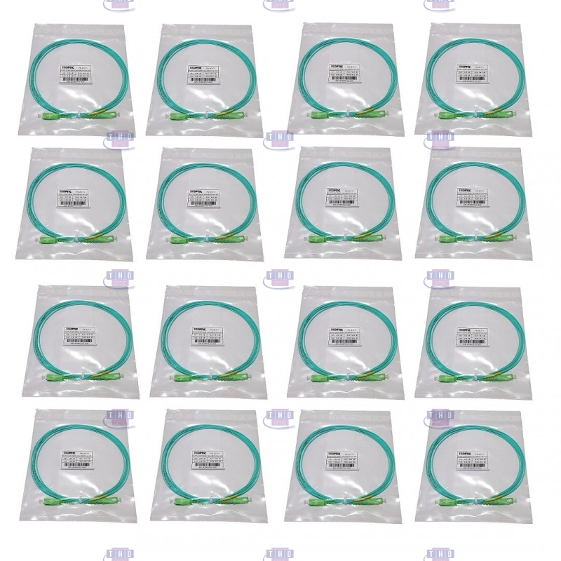 Carton de 1200 jarretières simplex monomode G657A2 1,6 mm turquoise SC/APC-SC/APC 3,5 m