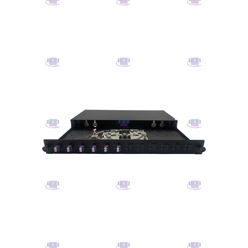 Tiroir optique coulissant raccords et pigtails multimode OM4 LC/PC