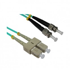 Jarretière duplex Multimode OM3 aqua SC/PC-ST/PC