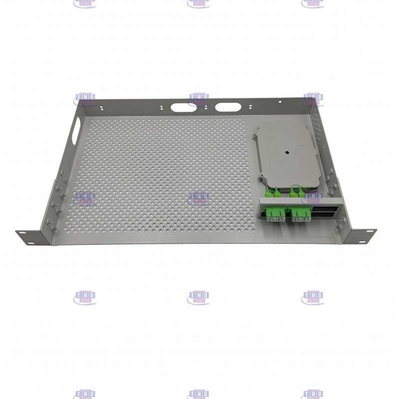 Tiroir optique 19“ avec plateau modem équipés 4 FO SC/APC monomodes