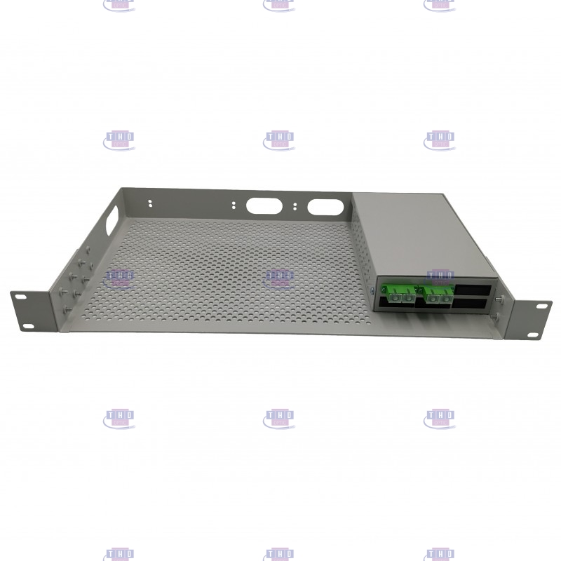 Tiroir optique 19“ avec plateau modem équipés 4 FO SC/APC monomodes