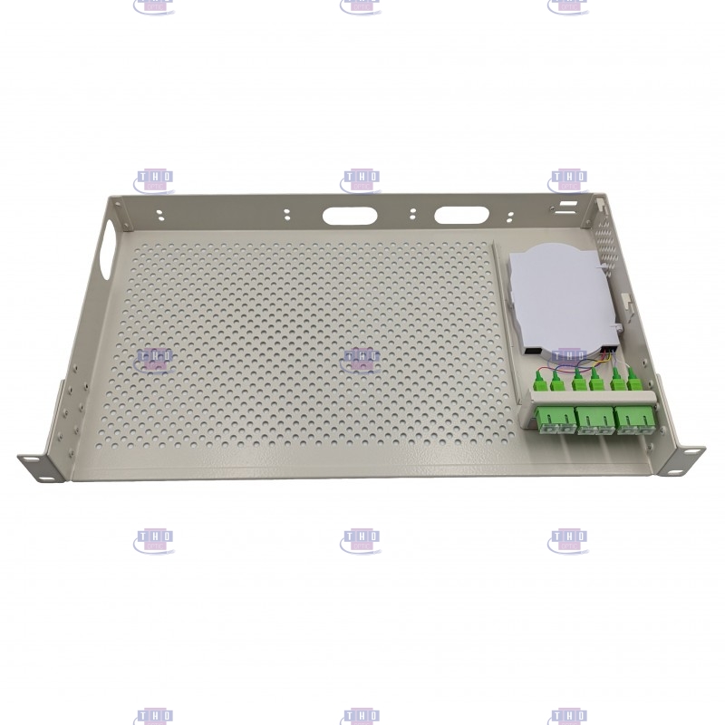 Tiroir optique 19“ avec plateau modem équipés 6 FO SC/APC monomodes