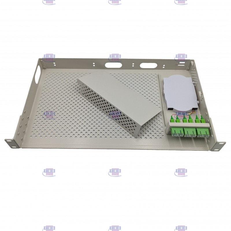 Tiroir optique 19“ avec plateau modem équipés 6 FO SC/APC monomodes