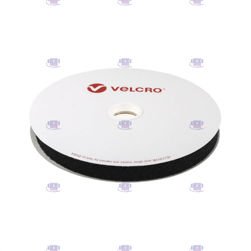 Rouleau de velcro noir 10 mm x 25 m