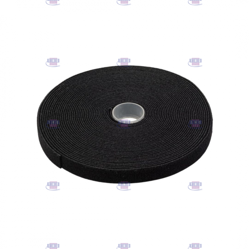 Rouleau de velcro noir 10 mm x 25 m