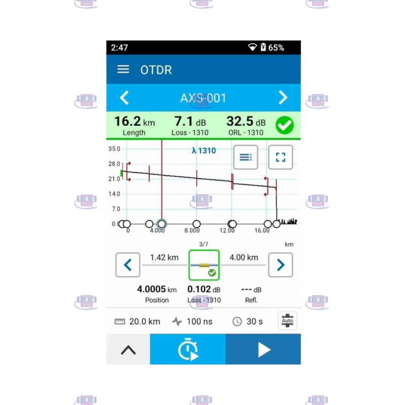 Mini OTDR monomode EXFO AXS-120 1310/1550 nm 34/32 dB
